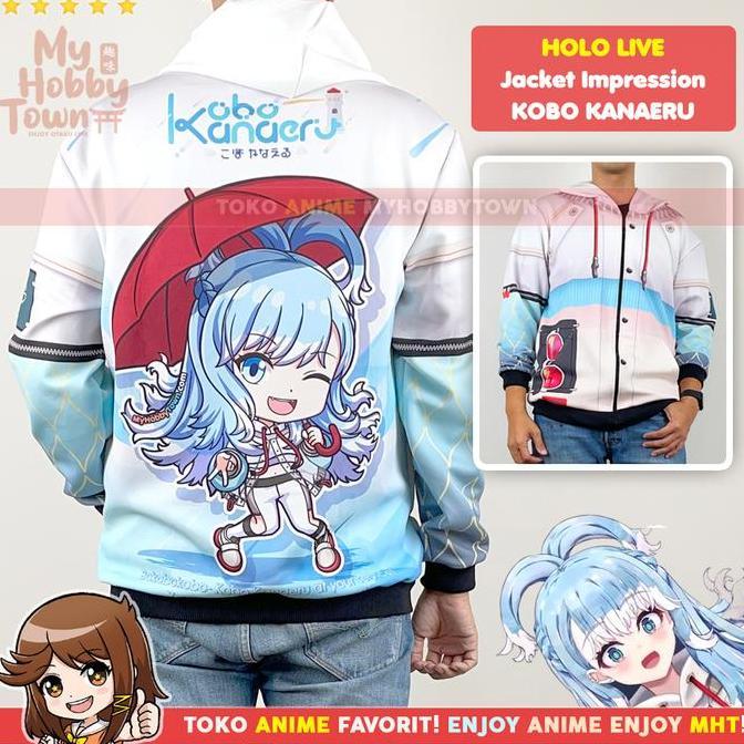 Jaket Hoodie Sweater Anime Holo Live Kobo Kanaeru Impression Cosplay