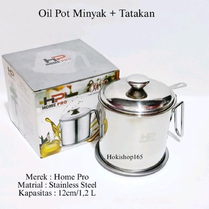 Wadah Minyak Oil Pot Home Pro 12 Literoil Pot Saring Minyak Lengkap Piring Tatakan