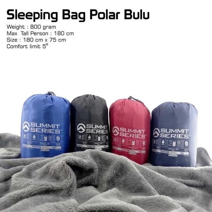 Paket Sleeping Bag Polar Bulu + Matras Spons Paketan Camping Matras Sleeping Bag