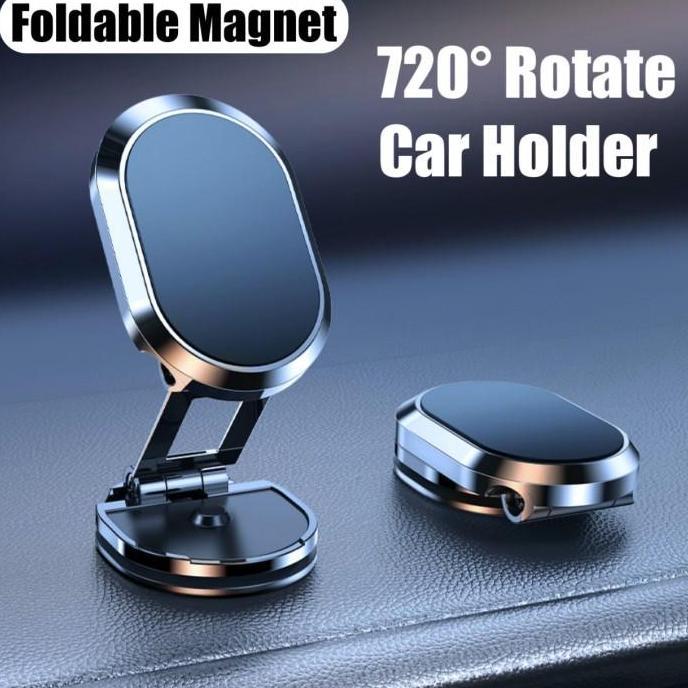 Car Phone Holder Magnet Foldable 720 Rotate Mobil HP Holder Dashboard