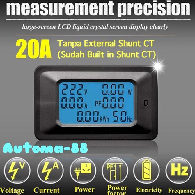 Panel Mount AC Digital KWH Watt Ammeter Volt Cosphi Power Factor Meter
