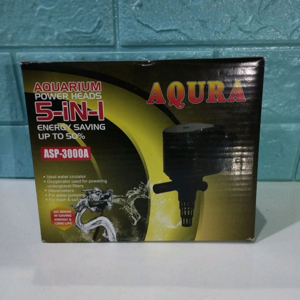 Aqura ASP 3000A Pompa Celup Filter Air Aquarium Aquascape 22 Watt