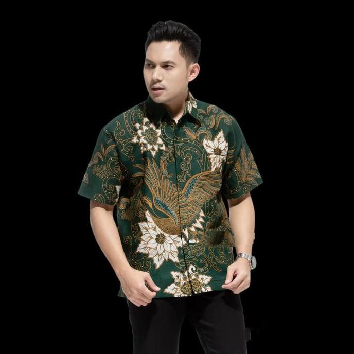 BEST SELLER BATIK PRIA HIJAU REGULER FIT BAJU BATIK PRIA LENGAN PENDEK BAJU BATIK PRIA PREMIUM BAJU 