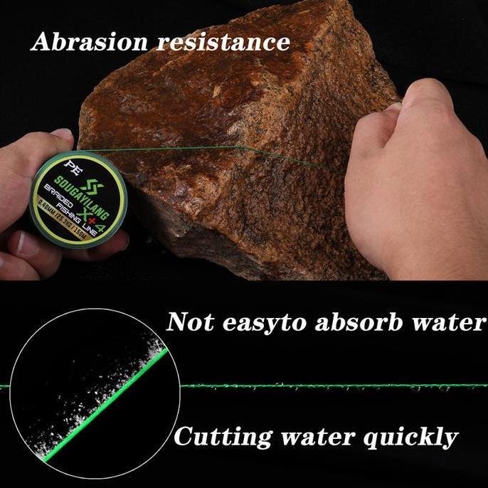 Sougayilang 150M PE Senar pancing 0.1mm-0.4mm 5.6Kg-25.3Kg 12.3-55.8lb Kuat Lompat Senar Pancing PE 