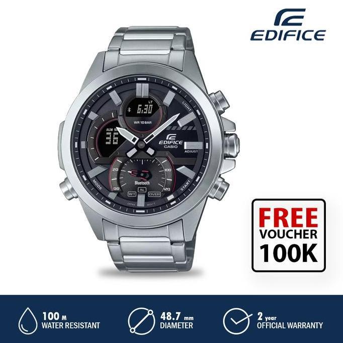 Casio Edifice Jam Tangan Analog Digital Pria Ecb-30D-1Adf Original