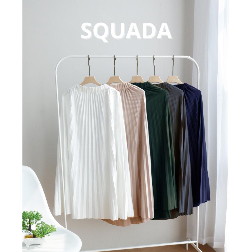 Grade Ori Squada - Rok Plisket Premium A Line Mayung 18 Warna Lengkap Hitam Putih Navy Pastel Coklat