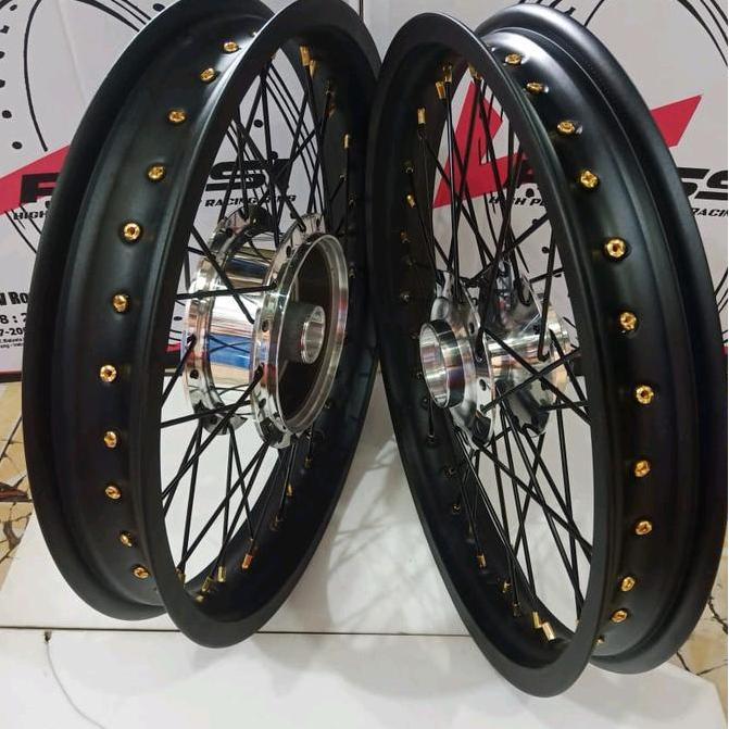Paketan Velg Jari Jari Rx King Velg Rossi Ring 18 Uk 185-215 1Set Depan Belakang Motor Original