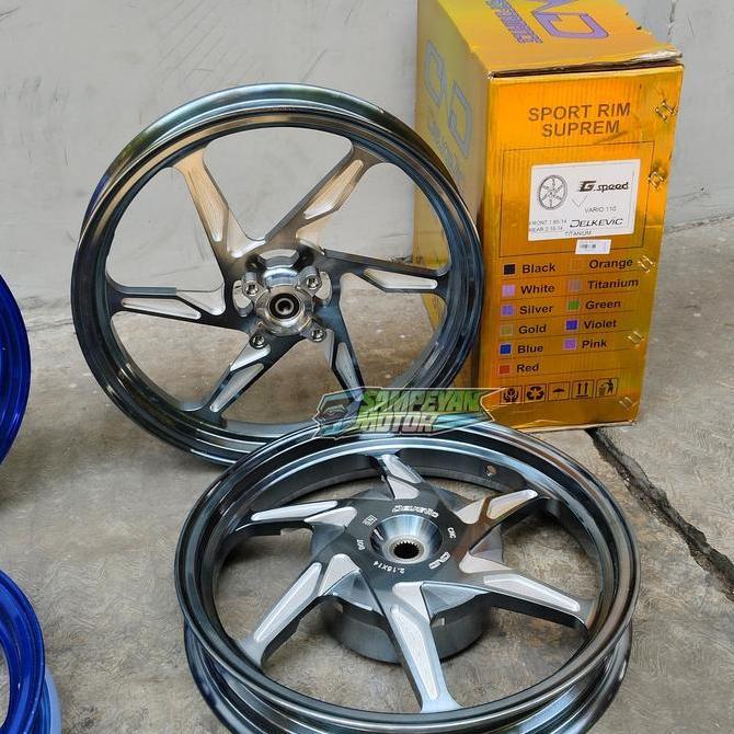 Promo  Velg Veleg Velg Ring 14x185/215 CNC Merk DND Delkevic Type G-Speed Biru Dan Titanium Pnp Vari