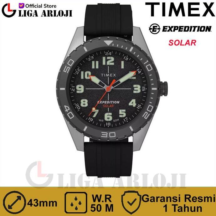 Timex Tw4B30800 Expedition Field Solar Jam Tangan Pria Analog Rubber
