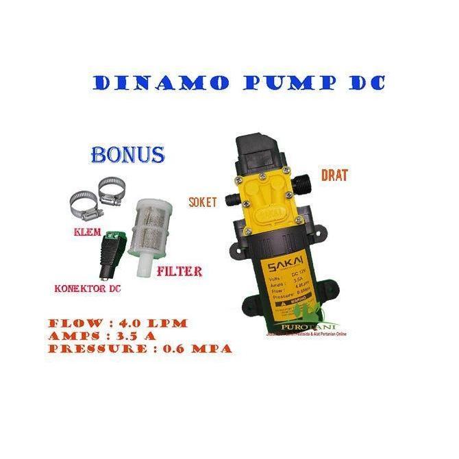 Pompa Dc Sakai 12V Dinamo Tangki Semprot Sprayer Elektrik
