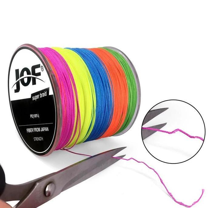 PE Line Seanr Pancing Anti Gigitan Kuat Garis Multifilament Smooth JOF 100M Senar Pancing PE line Pa