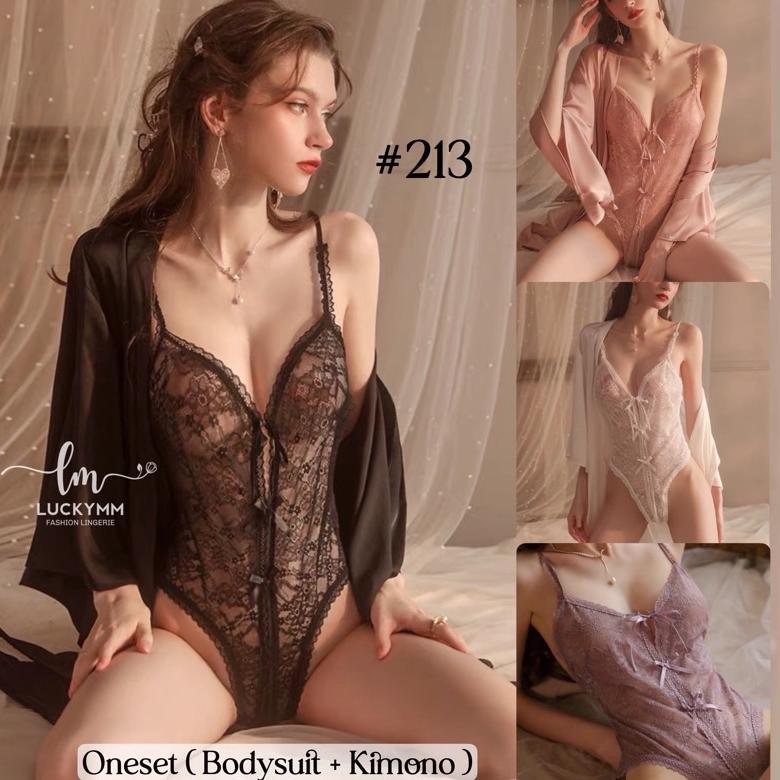 kimono bodysuit satin baju tidur wanita / kimono satin bodysuit 213