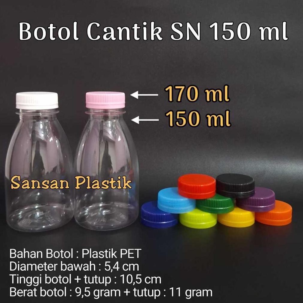 Botol Cantik 150ml SN/Botol plastik 150ml tutup pendek Termurah