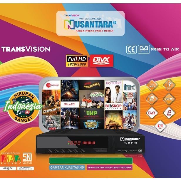 Tanaka Digital receiver TN-02 4K Transvision Nusantara HD C-band Strawberry