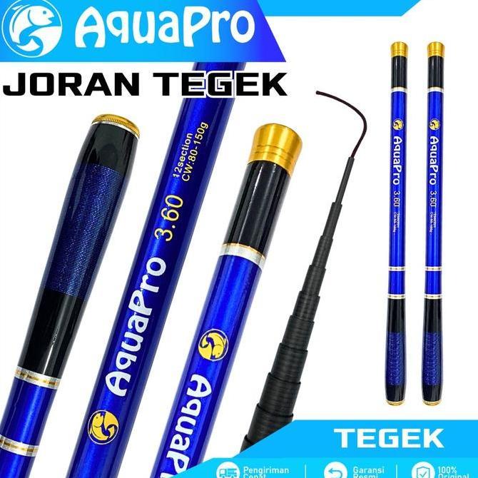 Joran Tegek AQUAPRO Joran Tegek Ruas Pendek 40cm Dengan Ukuran 1.5M - 4.5M Bahan Serat Carbon Medium