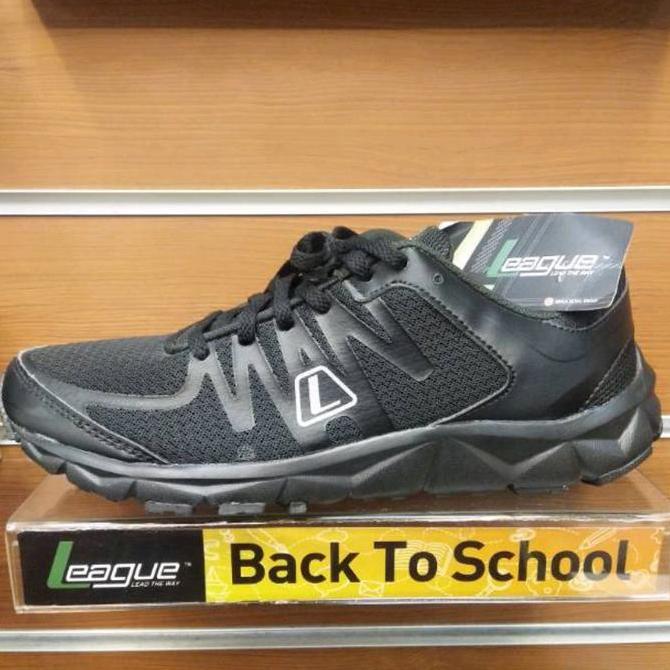 sepatu league hitam sekolah cewe cowo new volkov U bts asli murah