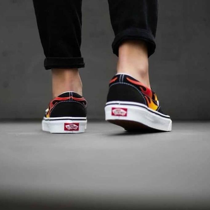 Vans Slip On Flame Black/White