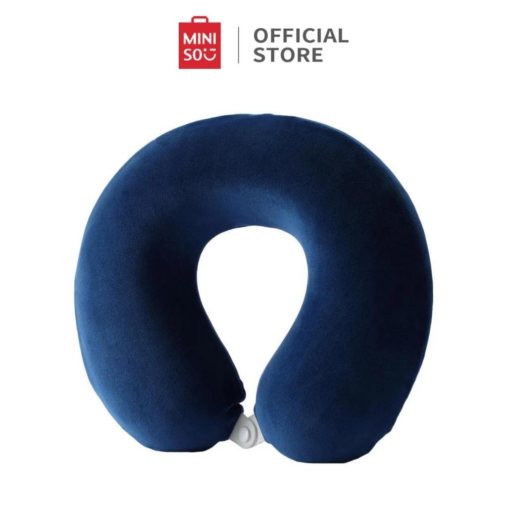Miniso X Solid Color Bantal Leher Travel Lipat Neck Pillow Memory Foam Travel U-Shaped Pillow