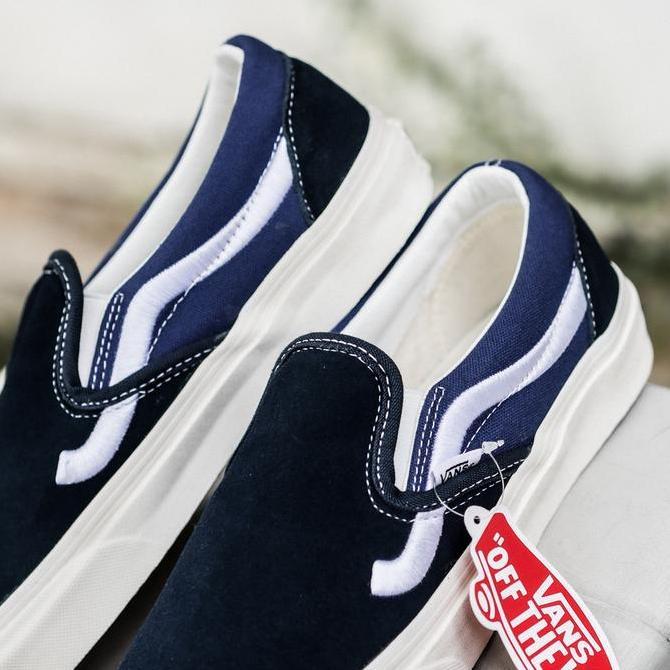 Vans Slip On Side Stripe Navy White Orinal