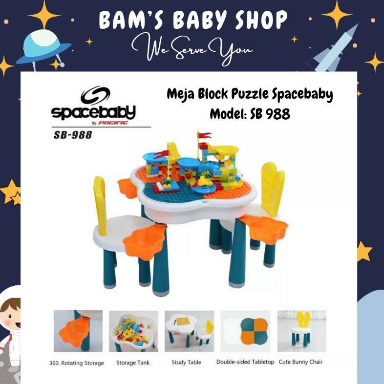 READYY [FREE BUBBLEWRAP] BAMS TERMURAH SPACE BABY SET KURSI MEJA BLOCK PUZZLE MULTIFUNGSIONAL TABLE 