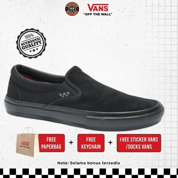 Netproject Vans Slip-On Pro Skate Black Black Slip-On Sepatu Pria