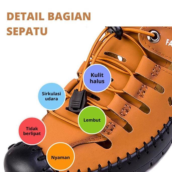 Sepatu Sandal Pria Kulit Casual Import Sepatu Sendal Anti Slip Santai
