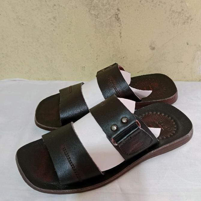 Sandal Pria Bahan Kulit Sapi Asli Sol Karet (0) Hand Made Premium Bandung Cibaduyut