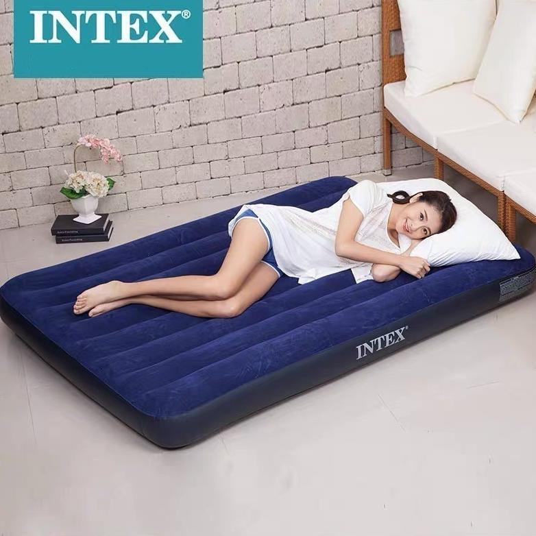 Original Kasur Angin Intex Single Twin Double Queen King Airbed Durabeam Fiber-Tech Kasur Camping