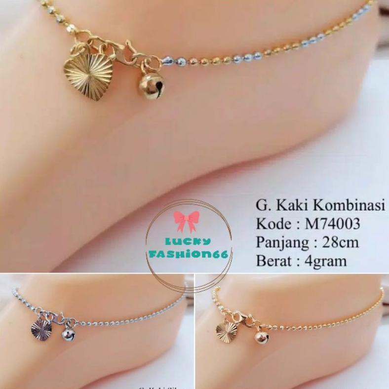 LIMITED` Gelang Kaki Biji Lada Titanium Lapis Emas