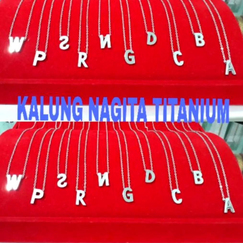 PREMIUM` QDD Kalung titanium inisial huruf kualitas terbaik / Kalung huruf nagita titanium / Kalung 