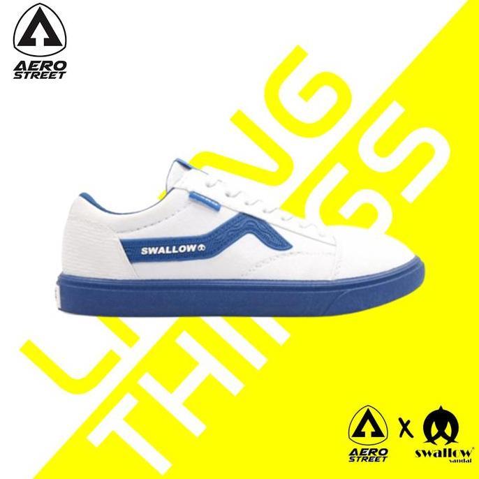 Aerostreet x Swallow Biru - Sepatu Sneakers Casual Pria Wanita Aero
