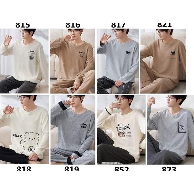 Piyama Pria Baju Tidur Pria Fashion Polos Navy