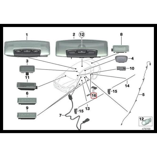 TERLARIS ORIGINAL BMW F30 F32 F34 F36 BOHLAM LED LAMPU HANDLE PINTU KANAN 