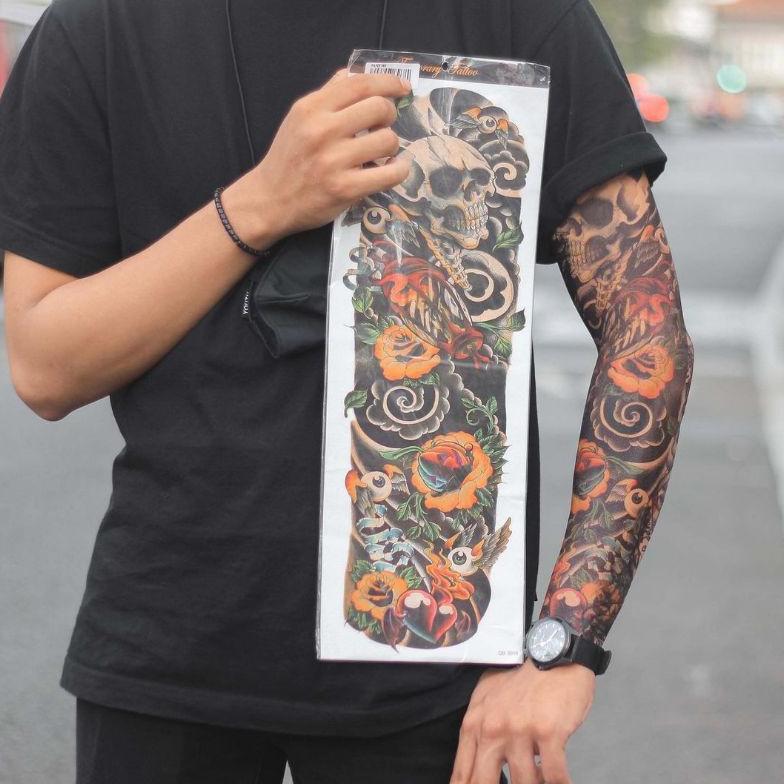 Tattoo Temporer Yakuza Full Lengan  Tahan Air Realistis