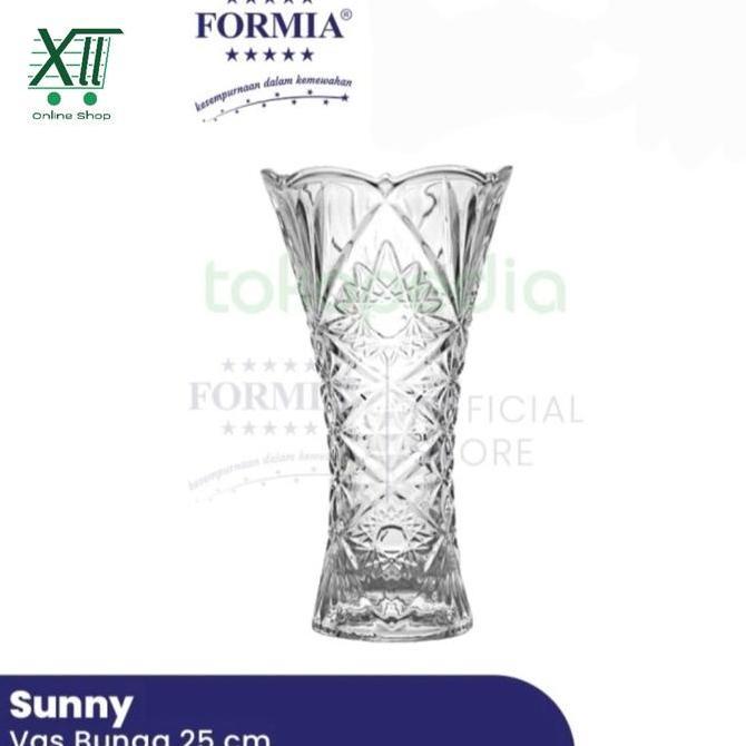 FORMIA SUNNY CRYSTAL VASE 25 Cm Vas Kristal Pot Bunga Transparant