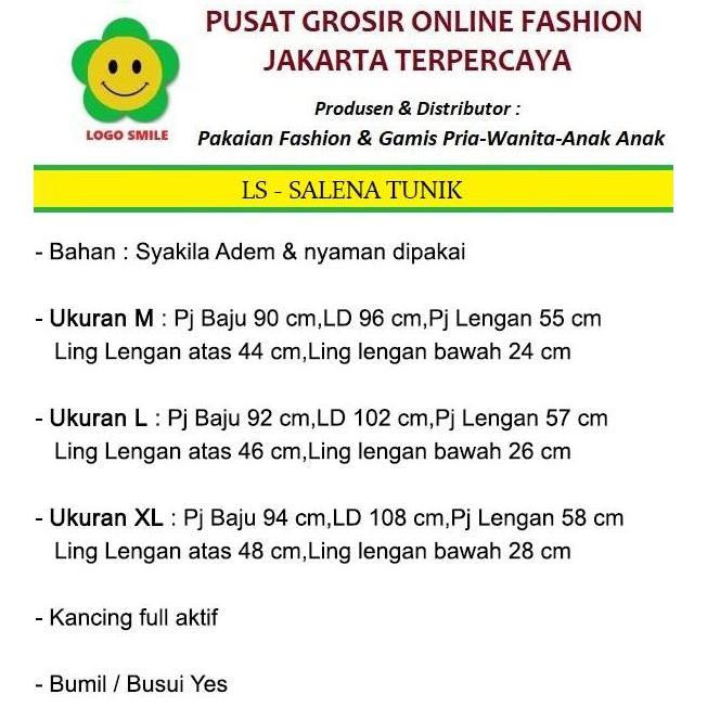 Salena Tunik - Logo Smile (LS) - Ukuran M-XL - Matt Syaila