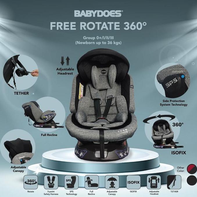 Ready Car Seat BabyDoes CH 8749 Free Rotate 360