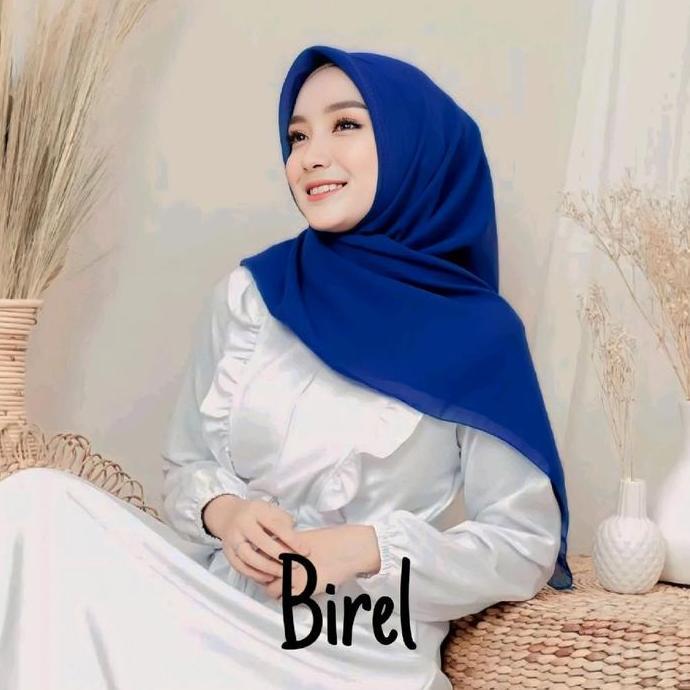 Bella square / Hijab segi empat / Biru elektrik / Biru BCA