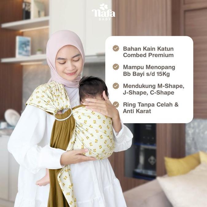 Ready NAFA BABY - Gendongan Bayi Ring Sling Kaos Bolak Balik | Gendongan Ring Sling Kaos 2 in 1