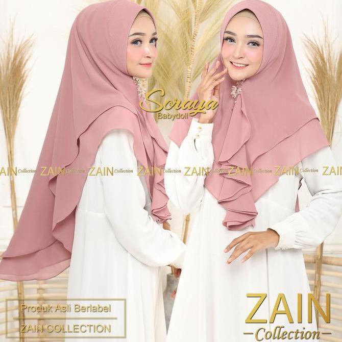 ZAIN COLLECTION - KHIMAR SYAR'I SORAYA 2 LAYER MINI DEPAN REMPEL ORIGINAL