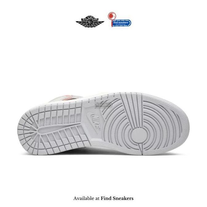 Sepatu Sneakers Pria NIKE AIR JORDAN 1 RETRO HH NEUTRAL GREY HYPER CRIMSON