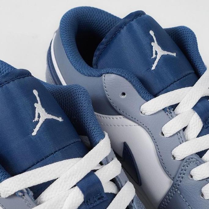 Sepatu Air Jordan 1 Low Ashen Slate Steel Blue Navy Authentic Outdoor