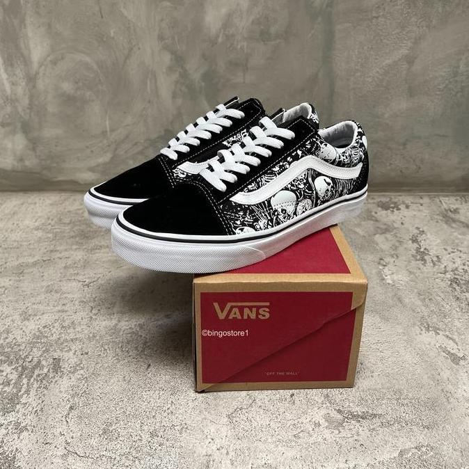 Vans Oldskool Forgotten Bones Black White Orinal - Vans Old Skool