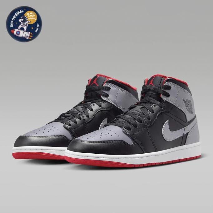 Nike Air Jordan 1 Mid "Black/Cement Grey/Fire Red/White" Orinal BNIB