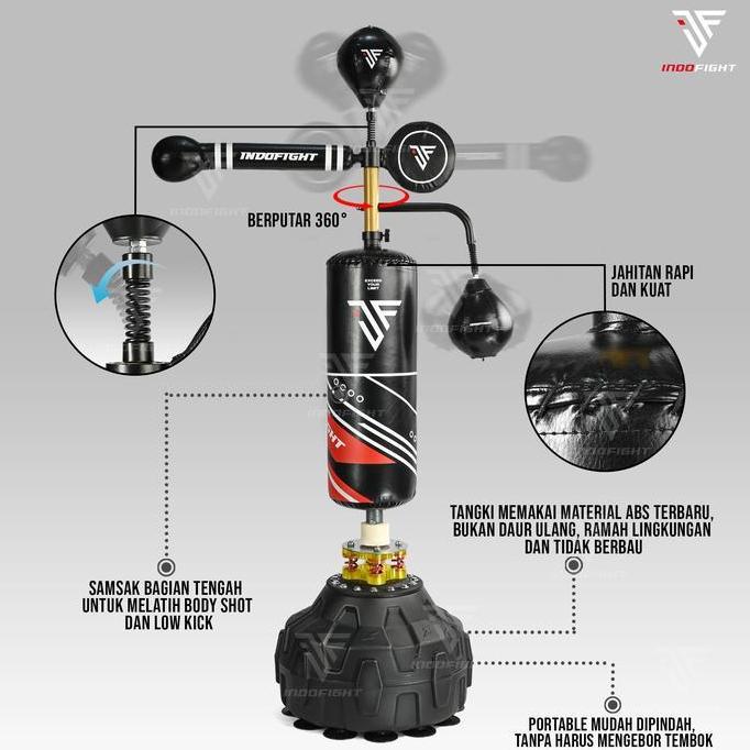 Samsak Berdiri Reflek Bar Boxing Speed Ball Indofight