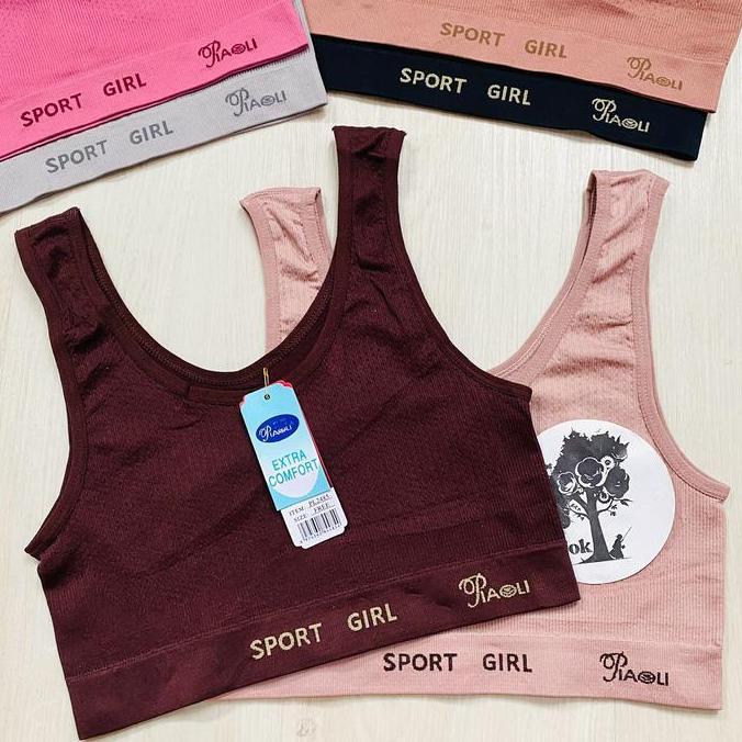 (1pc) Miniset Piaoli remaja dan wanita dewasa sport rajut impor Bh