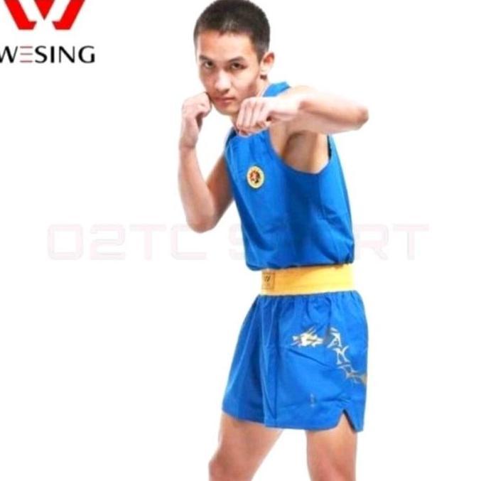 MALE WESING WUSHU SUIT - RED/BLUE