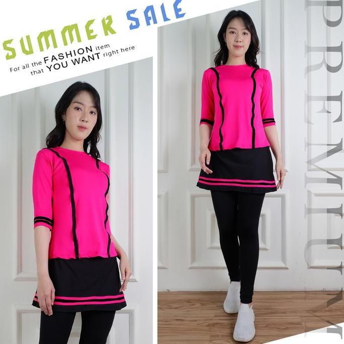 Setelan Senam Wanita merah putih Model - Outfit Senam Merah Putih Hari Kemerdekaan - Baju Senam Wani