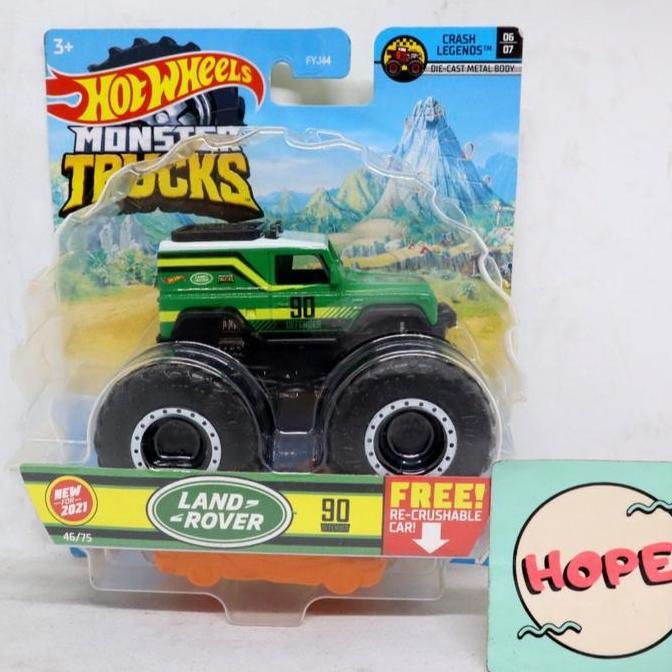 Mainan Hot Wheels Monster Trucks Skala 64  Land Rover 90 Original