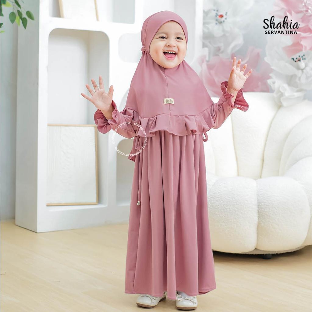 Shahia Servantina - [Satu Set Jilbab] Zivana Set Dress Gamis Anak Perempuan